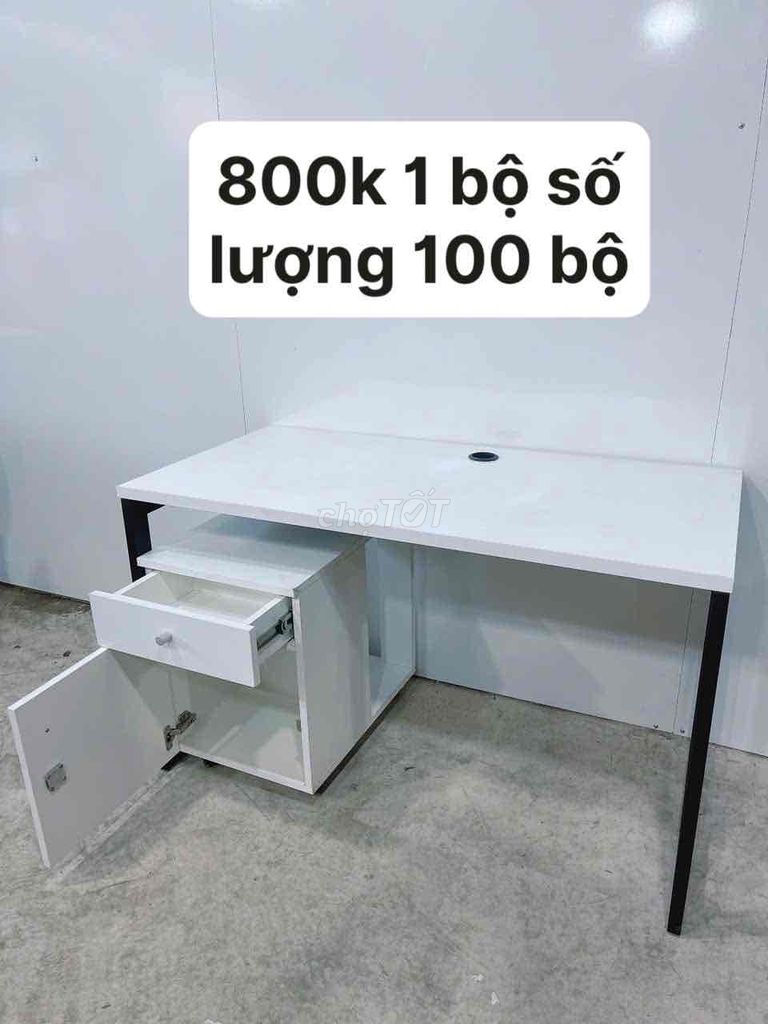 thanh lý bàn làm việc có tủ tab 1m2