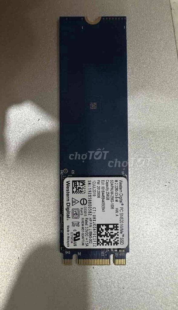 Ổ cứng SSD Western Digital PC SN520 NVMe 256GB. Mua bán Linh kiện (RAM, Card...) tại Huyện Bình Chánh Tp Hồ Chí Minh được đăng bởi Nguyễn Long hình 1