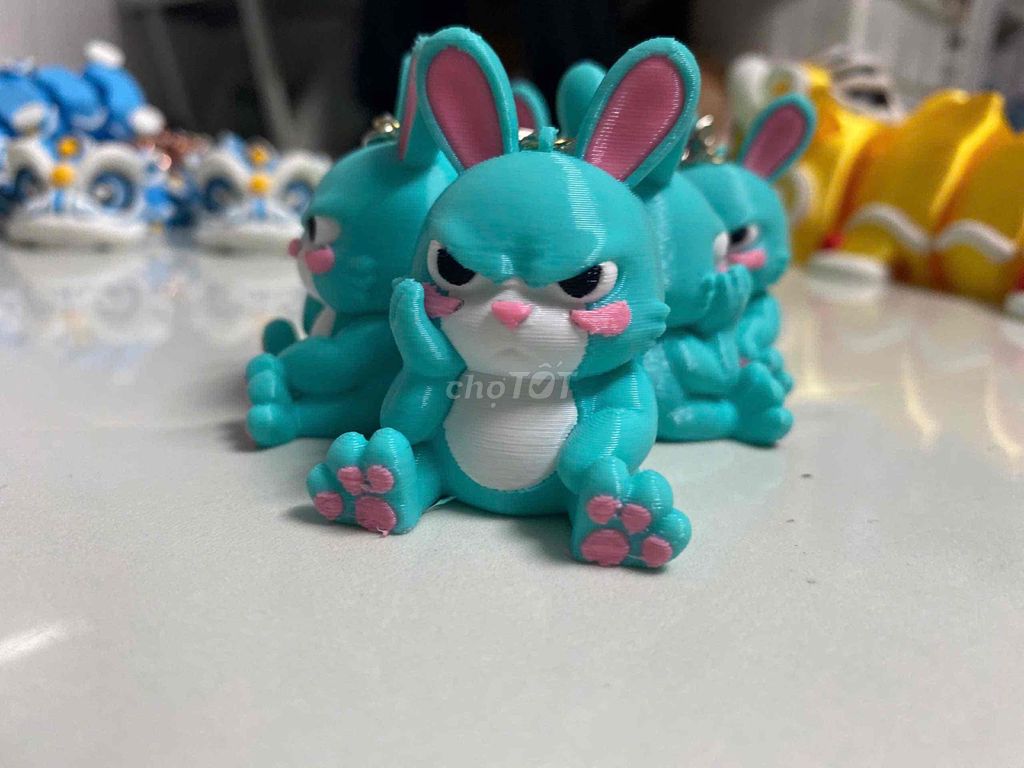 Móc khóa Bé Thỏ đăm chiêu In 3D