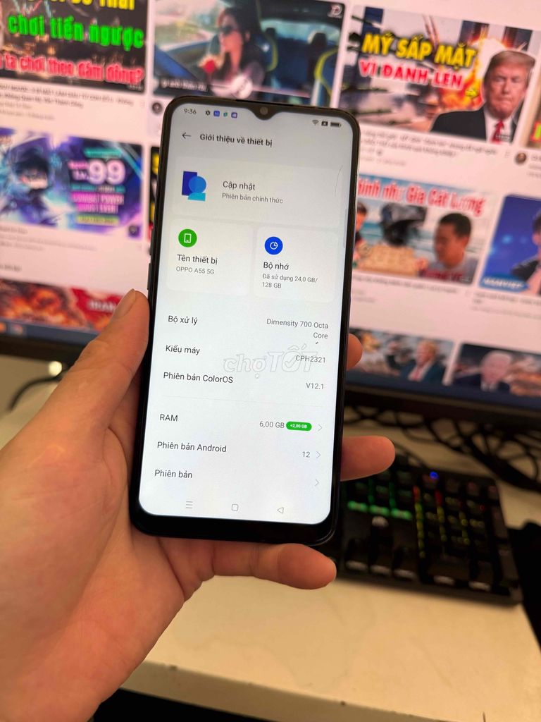 Oppo A55 5G 128GB Xanh. Mua bán Điện thoại tại Huyện Thuỷ Nguyên Hải Phòng được đăng bởi Hùng Nguyễn THP store hình 1