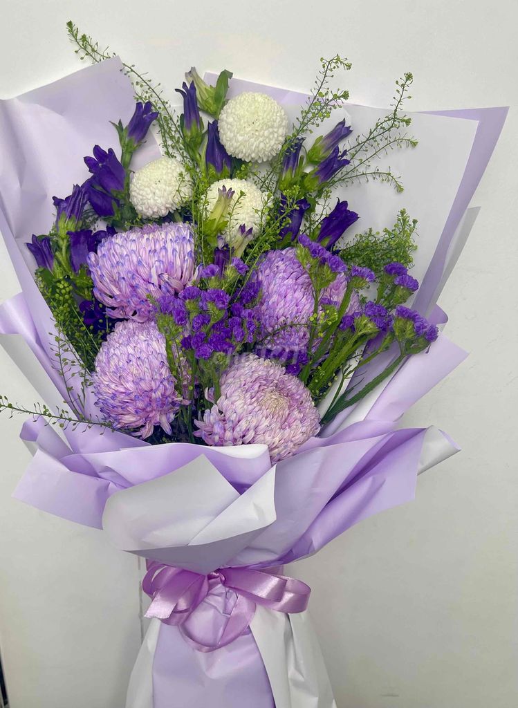 Thanh lý bó hoa cúc mẫu đơn linh lan chuông to