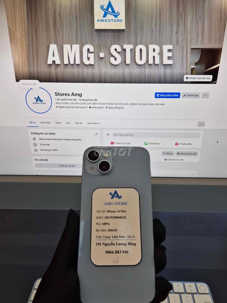 Apple iPhone 14 Plus 256GB Xanh Like New. Mua bán Điện thoại tại Quận Đống Đa Hà Nội được đăng bởi Stores Amg hình 1