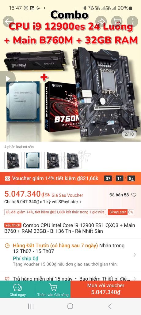 Combo CPU Intel Core i9 12900 B760 32GB. Mua bán Linh kiện (RAM, Card...) tại Quận Nam Từ Liêm Hà Nội được đăng bởi Binh Minh PC hình 1