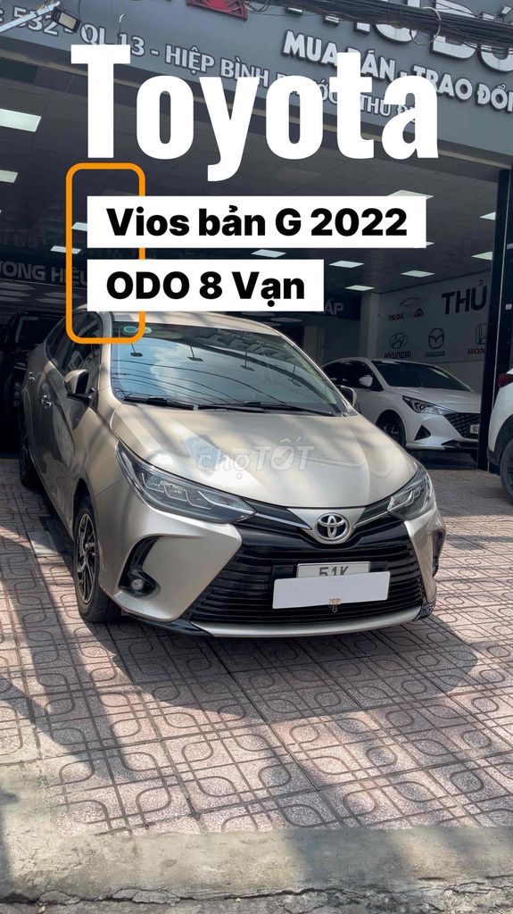 Toyota Vios Bản G 2022 Vàng Cát 8 Vạn km