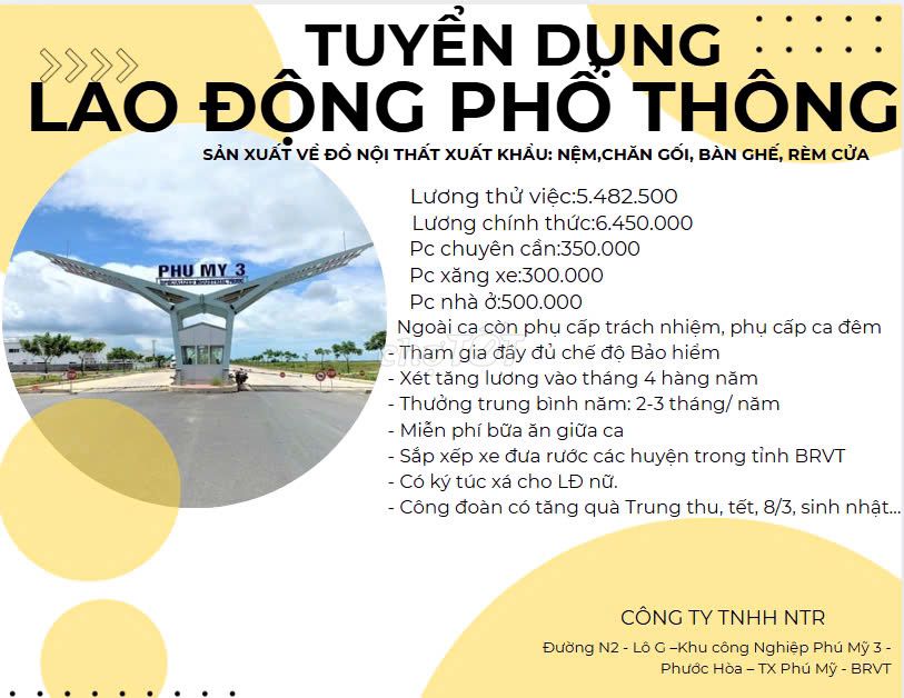 TUYỂN DỤNG 200 LĐPT THU NHẬP CAO BÀ RỊA VŨNG TÀU