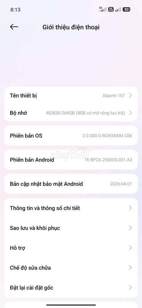 Xiaomi 15T 256GB Đen. Mua bán Điện thoại tại Quận Nam Từ Liêm Hà Nội được đăng bởi Hiep hình 1