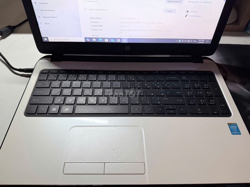 HP 15 Notebook PC i3 4GB/SSD 233GB Trắng. Mua bán Laptop tại Quận 7 Tp Hồ Chí Minh được đăng bởi Khoa Tran hình 1