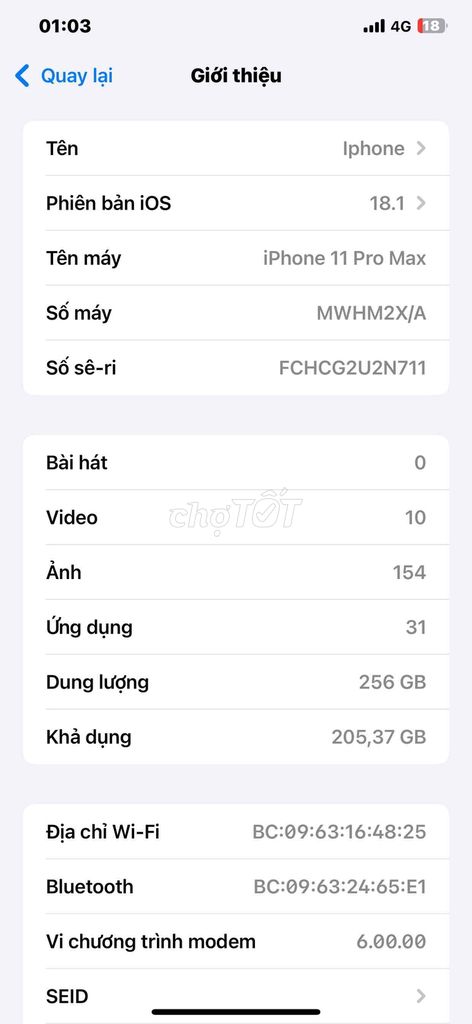 iP 11 proMax 256gb icloud cửa hàng