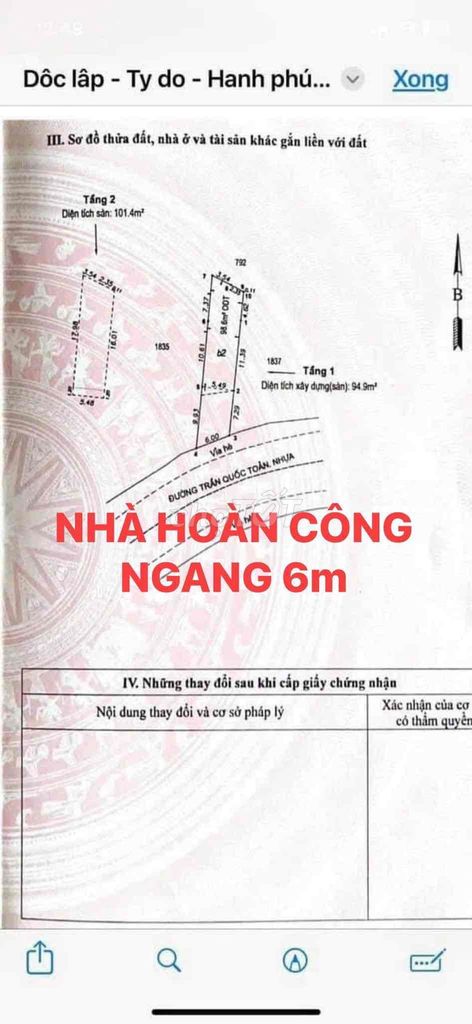 NHÀ MẶT TIỀN KINH DOANH CUNG ĐƯỜNG VIP NHẤT TP DĨ AN - NGANG 6m