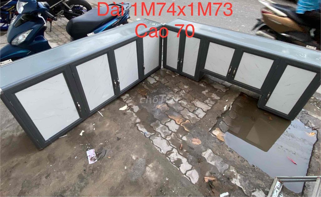 Tủ bếp treo Nhôm chữ L. Mua bán Tủ, kệ gia đình tại Huyện Nhà Bè Tp Hồ Chí Minh được đăng bởi Thắng Lê hình 1