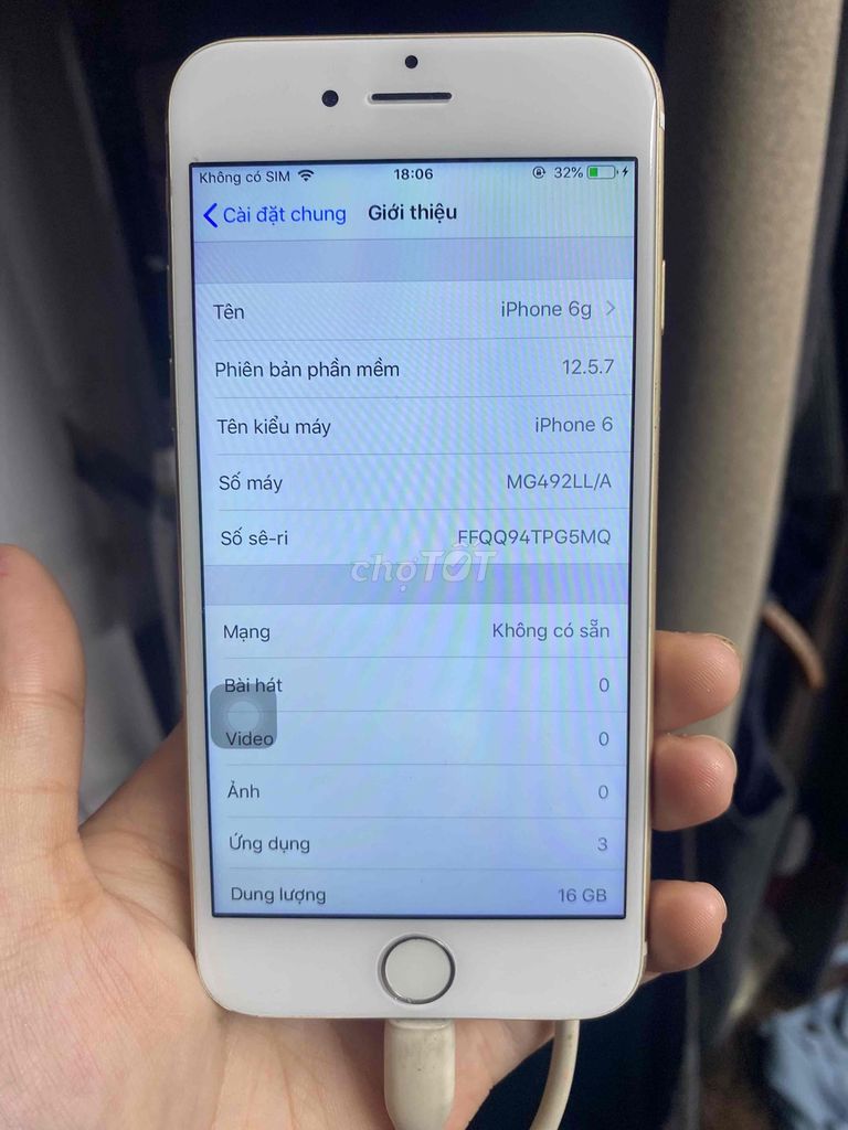 Apple iPhone 6 16GB Trắng. Mua bán Điện thoại tại Thị xã Sơn Tây Hà Nội được đăng bởi giang huong hình 1