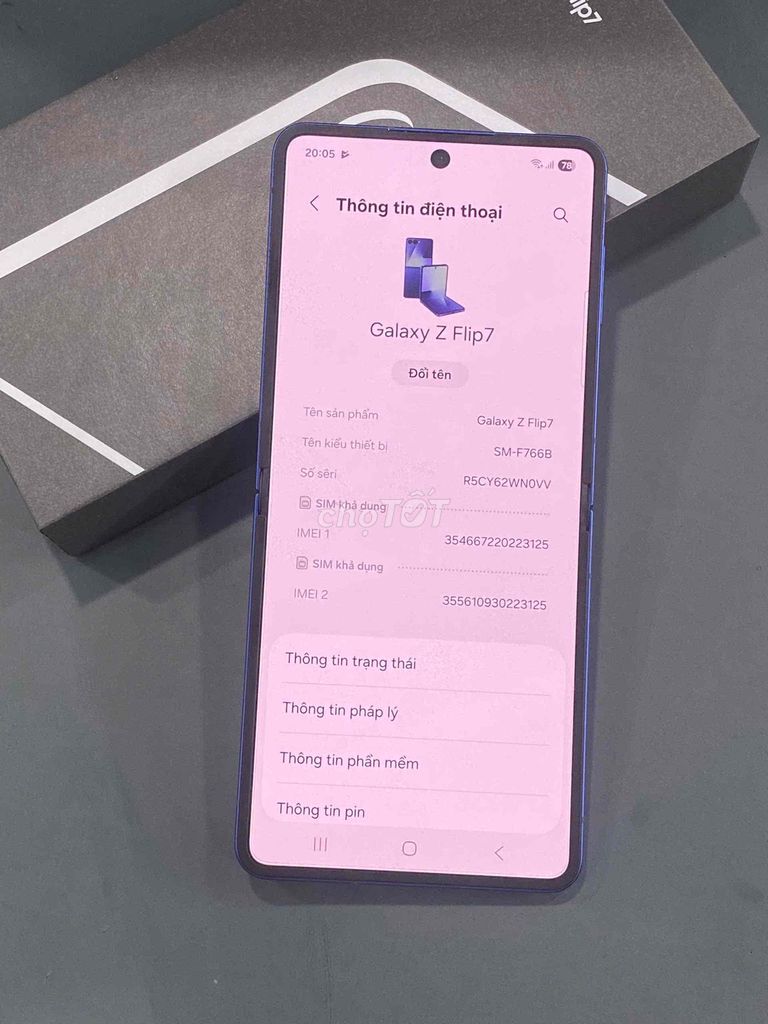 Samsung Galaxy Z Flip 7 256GB BH 7/2026 likenew 99. Mua bán Điện thoại tại Quận 5 Tp Hồ Chí Minh được đăng bởi Phong Công Nghệ hình 5