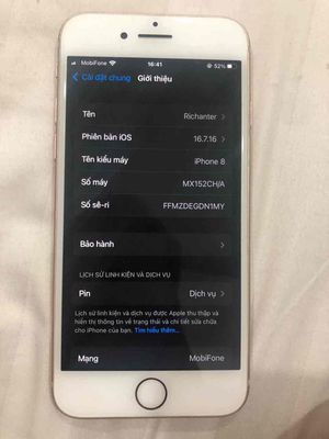 Apple iPhone 8 128GB Vàng Đã sử dụng