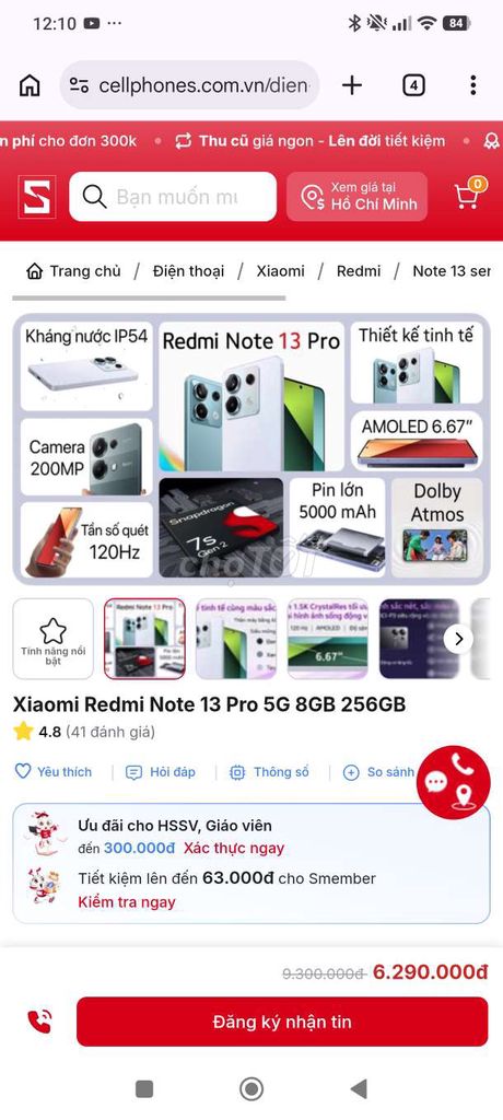 Xiaomi Redmi Note 13 Pro 5G 256GB Đen. Mua bán Điện thoại tại Huyện Long Thành Đồng Nai được đăng bởi anh hình 1