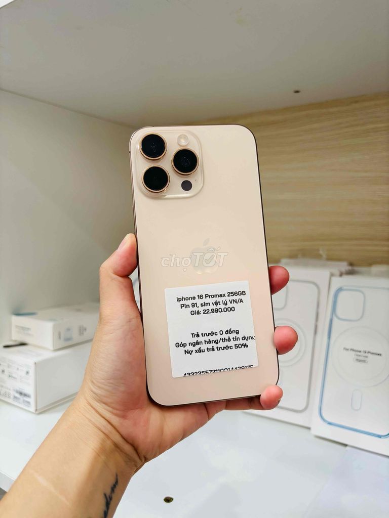 Apple iPhone 16 Pro Max 256GB Vàng. Mua bán Điện thoại tại Thành phố Long Xuyên An Giang được đăng bởi Ngân KNmobile An Giang  hình 1