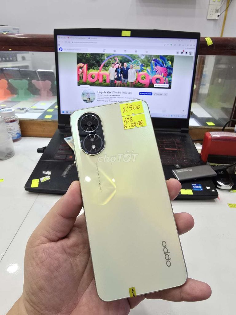 Oppo A38 128GB Vàng Đã qua sử dụng. Mua bán Điện thoại tại Thành phố Long Xuyên An Giang được đăng bởi Facebook Cầm Đồ Thúy Vân hình 1