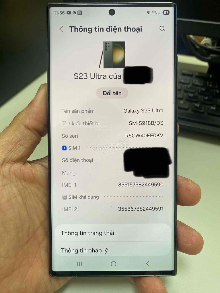 Samsung S23 Ultra 256GB Xám 2 SIM. Mua bán Điện thoại tại Huyện Đông Anh Hà Nội được đăng bởi Nguyen Minh hình 1