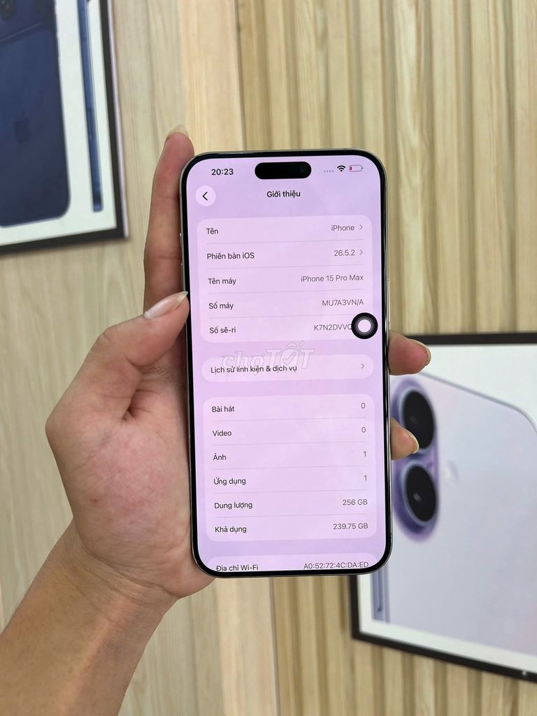 Apple iPhone 15 Pro Max 256GB Titan Đã sử dụng. Mua bán Điện thoại tại Quận Ngũ Hành Sơn Đà Nẵng được đăng bởi Trieu Le hình 1