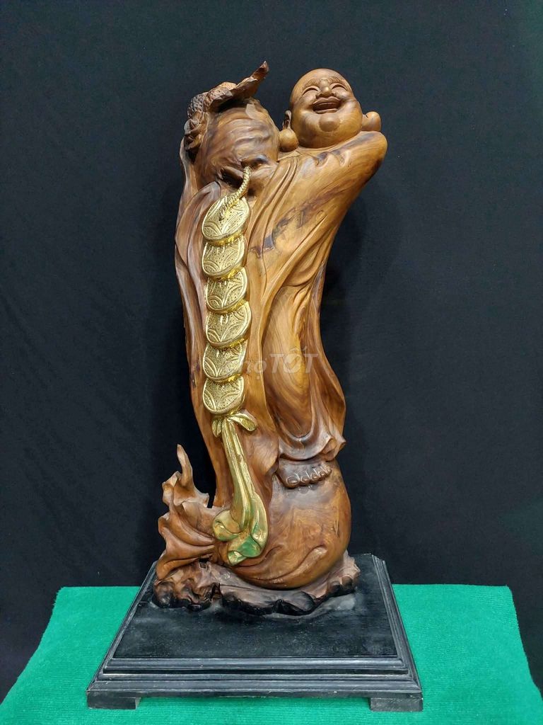 Tượng gỗ Di Lặc bế nhân sâm 79cm Nâu. Mua bán Đồ sưu tầm, đồ cổ tại Thành phố Thủ Đức Tp Hồ Chí Minh được đăng bởi Trần Xuân Dương hình 1