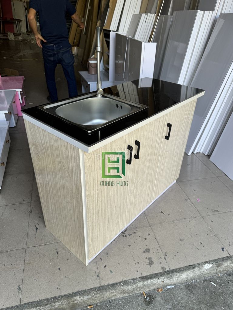 Tủ bếp mini Nhựa Đài Loan Vân gỗ 1m x 80cm. Mua bán Tủ, kệ gia đình tại Thành phố Thủ Đức Tp Hồ Chí Minh được đăng bởi Nội Thất Quang Hùng hình 1