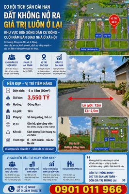 NỀN ĐẤT 90m² – SỔ HỒNG RIÊNG – ĐÓN CỘNG ĐỒNG DÂN CƯ HÌNH THÀNH
