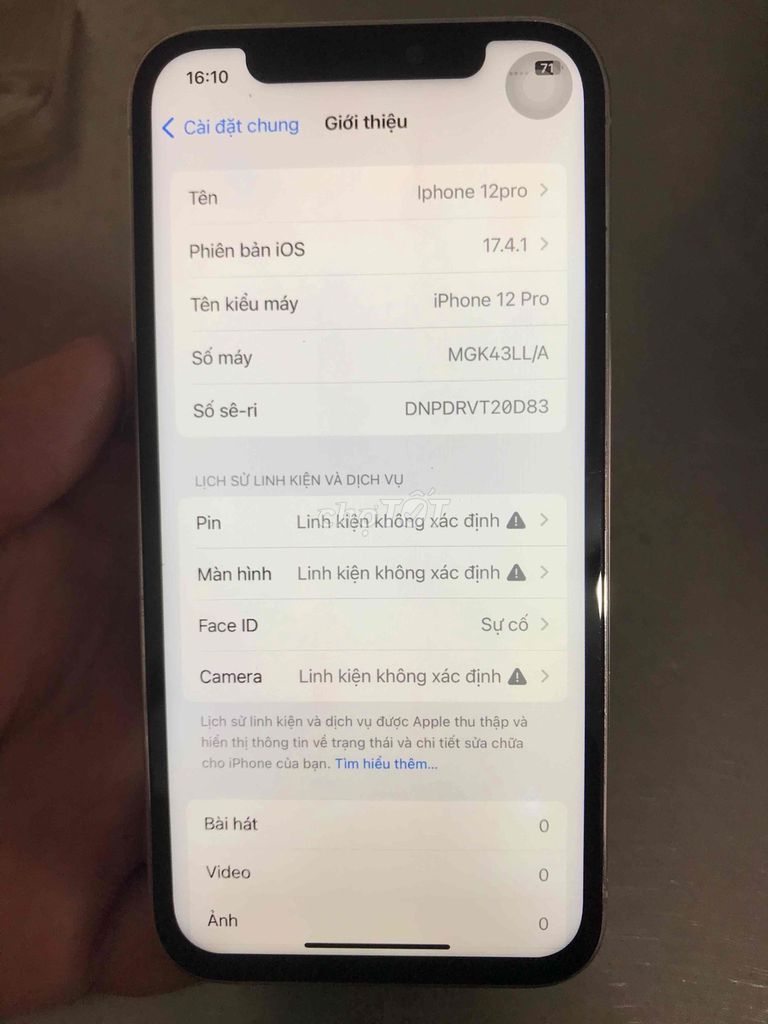iPhone 12 Pro 128GB Bạc Đã sử dụng. Mua bán Điện thoại tại Thành phố Thủ Đức Tp Hồ Chí Minh được đăng bởi nguyễn ngọc duy hình 1