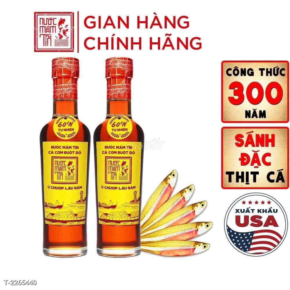 [CẶP 2 CHAI THỦY TINH] NƯỚC MẮM TĨN CÁ CƠM RUỘT ĐỎ