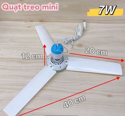 Quạt trần treo mini 3 cánh 7w- nguồn 220v