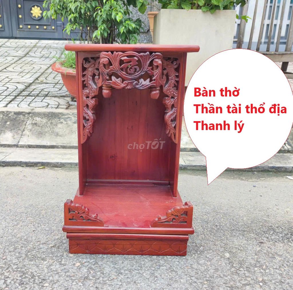 Bàn thờ Thần Tài Thổ Địa gỗ tự nhiên cũ dùng tốt. Mua bán Nội thất, đồ gia dụng khác tại Quận Bình Thạnh Tp Hồ Chí Minh được đăng bởi Kho Đồ cũ Phú Nhàn hình 1