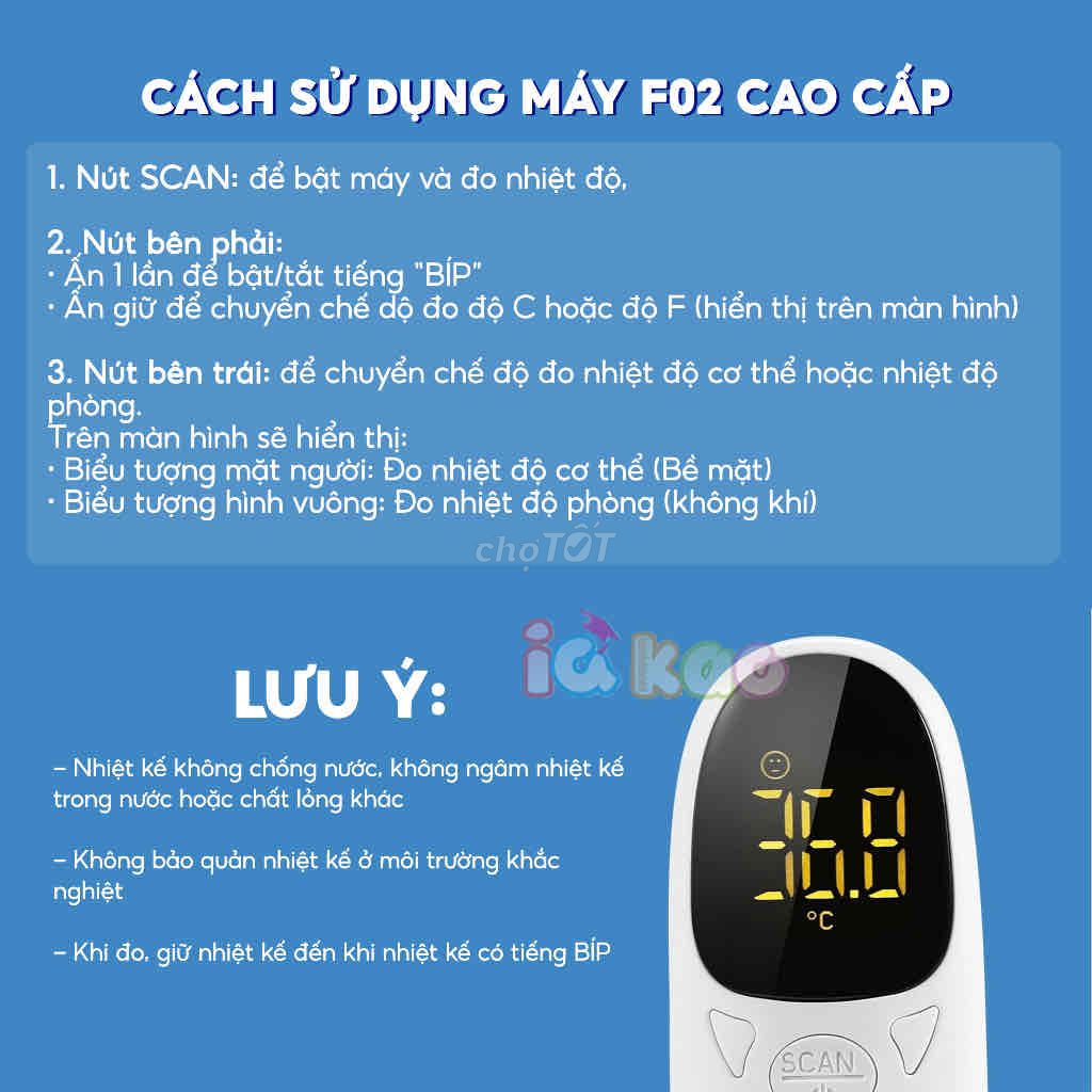 Nhiệt kế điện tử bấm đo trán, tai