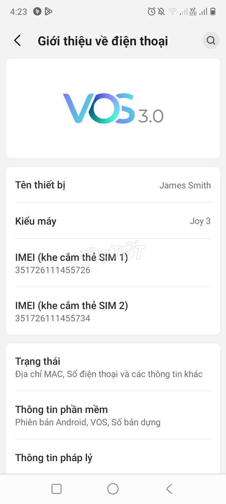 Vsmart Joy 3 Android 2 SIM. Mua bán Điện thoại tại Thành phố Biên Hòa Đồng Nai được đăng bởi Đức Anh hình 1