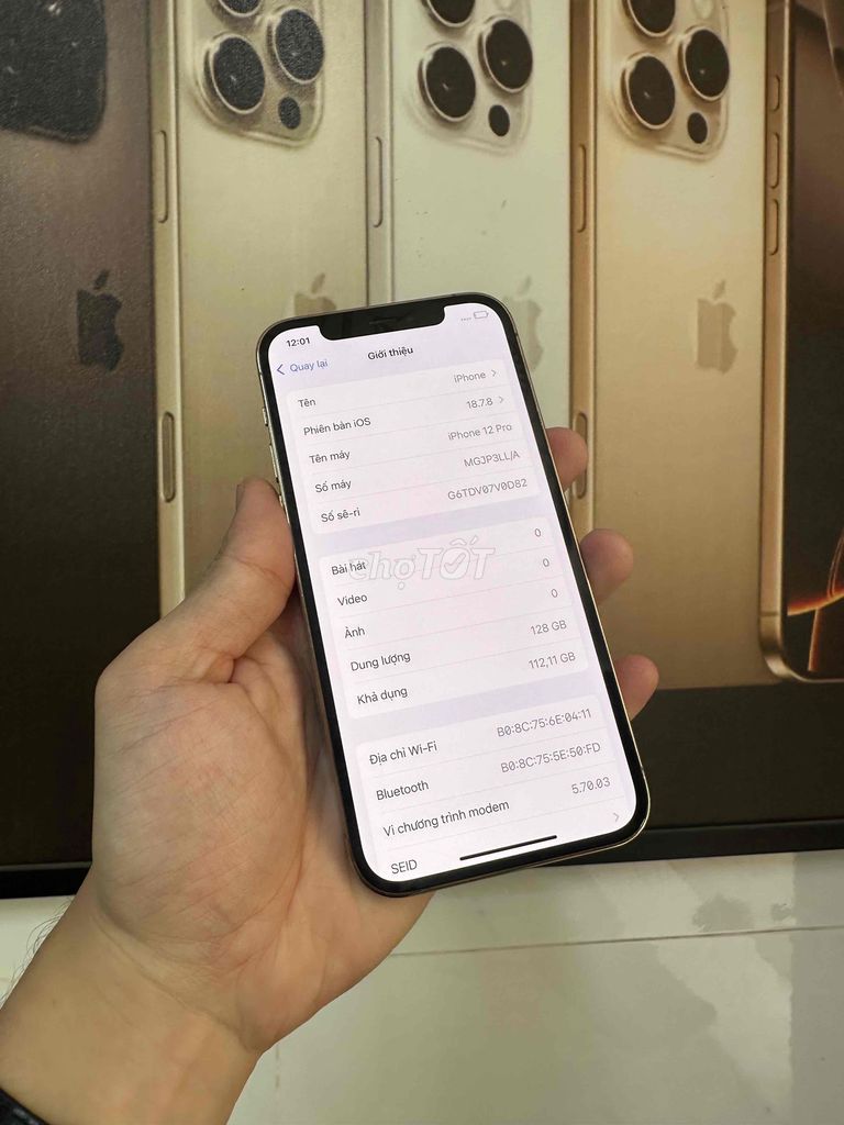 Apple iPhone 12 Pro 128GB Trắng Đã sử dụng. Mua bán Điện thoại tại Quận Ninh Kiều Cần Thơ được đăng bởi Lê Trí Dũng hình 1