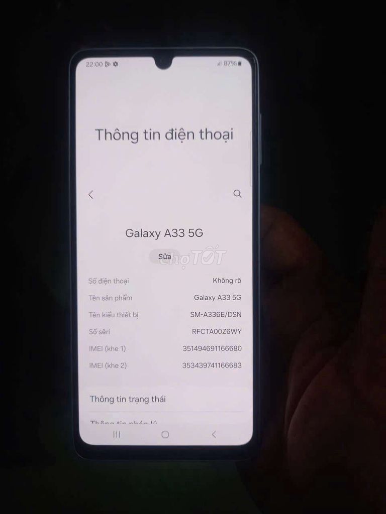 Samsung Galaxy A33 5G 6GB/128GB quét 90hz. Mua bán Điện thoại tại Quận 8 Tp Hồ Chí Minh được đăng bởi hiến hình 1