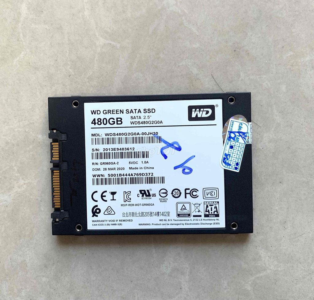 WD WDS480G2G0A SSD 480GB Đã sử dụng. Mua bán Linh kiện (RAM, Card...) tại Quận Tân Phú Tp Hồ Chí Minh được đăng bởi Nguyễn Phong hình 1