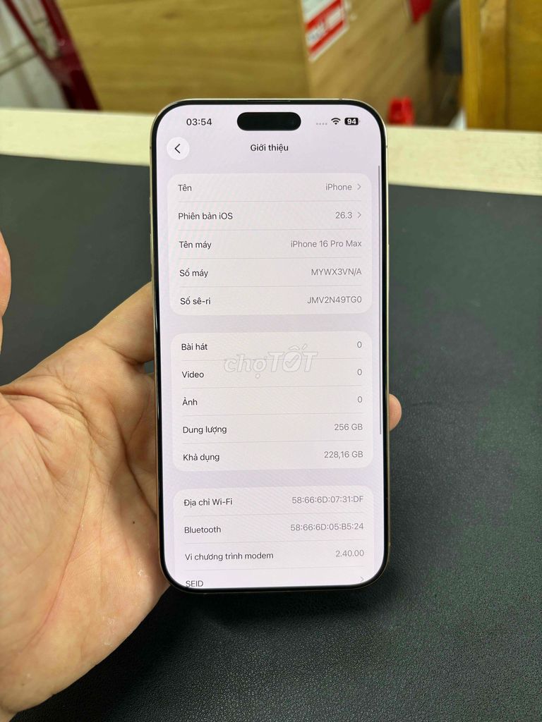 iPhone 16 Pro Max 256GB Vàng VN/A. Mua bán Điện thoại tại Quận Liên Chiểu Đà Nẵng được đăng bởi GT shop hình 1