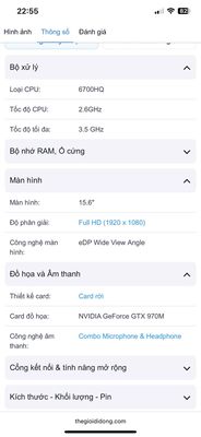 MSI GS60 15,6” i7-6700HQ 2.60Hz x 8. Mua bán Laptop tại Quận Tân Bình Tp Hồ Chí Minh được đăng bởi Dương Thịnh