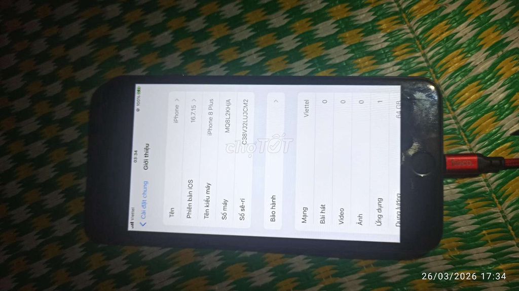 iPhone 8 Plus 64GB Đen. Mua bán Điện thoại tại Quận Cầu Giấy Hà Nội được đăng bởi ManhChien hình 1