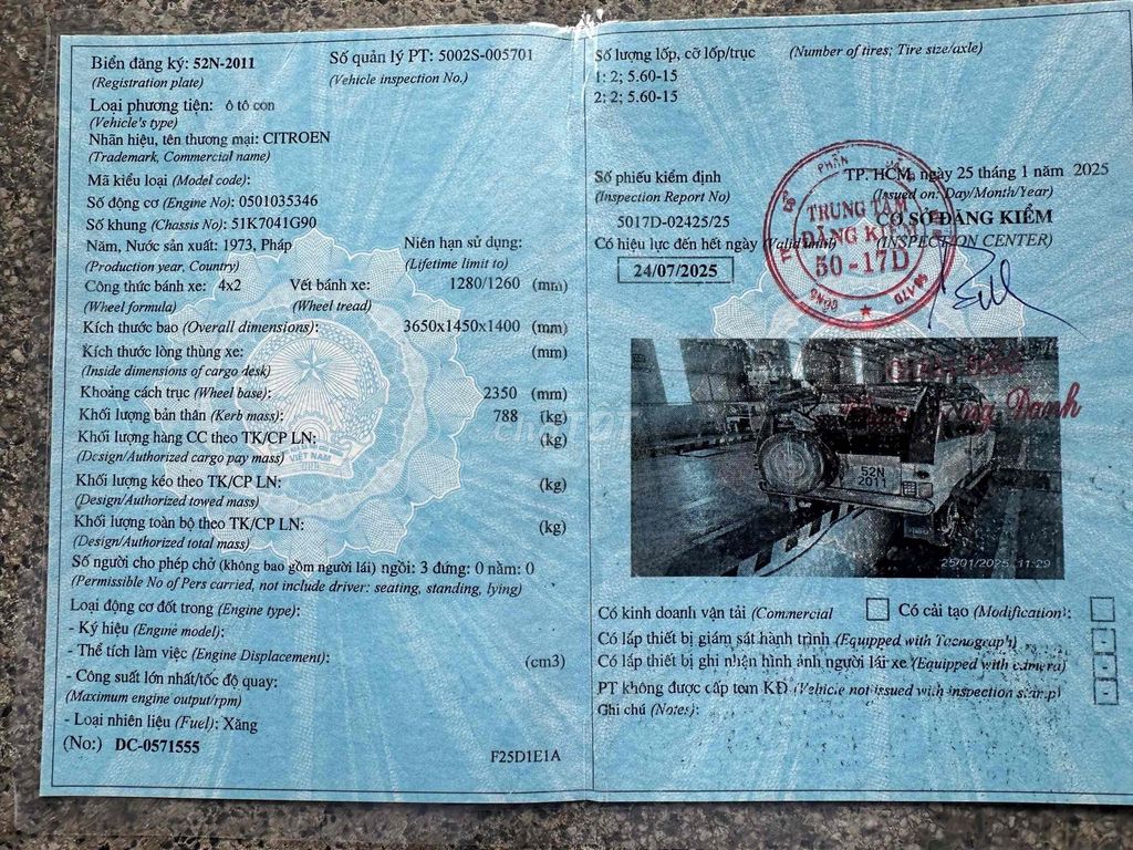 Citroen LaDalat 1973 Trắng. Mua bán Ô tô tại Quận 12 Tp Hồ Chí Minh được đăng bởi A Kha hình 7