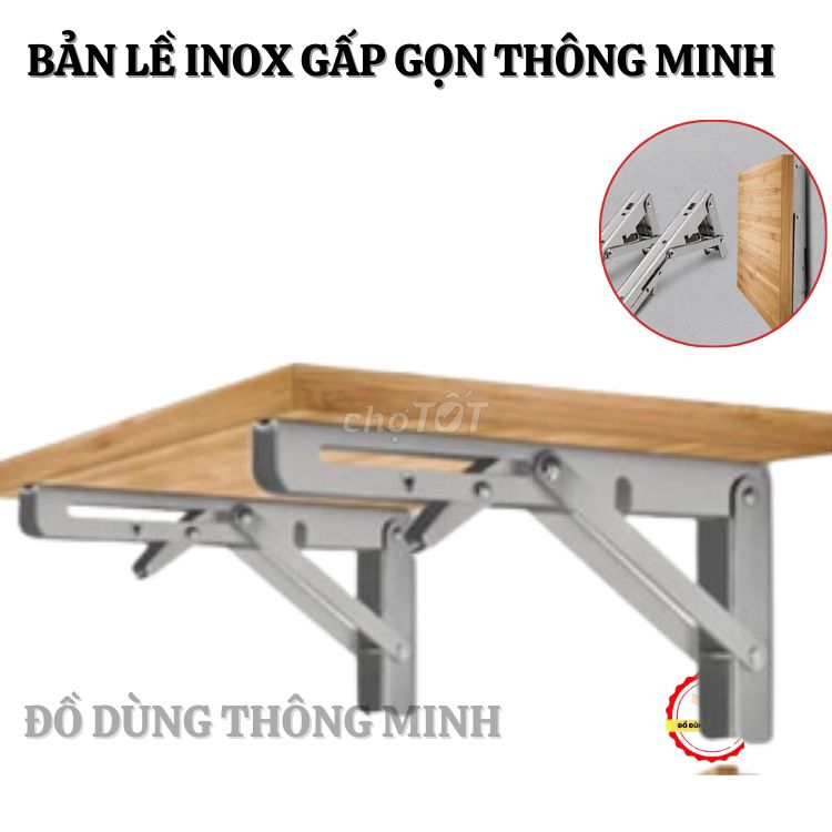 Bản lề Inox gấp gọn chịu lực đến 50kg dài 30cm