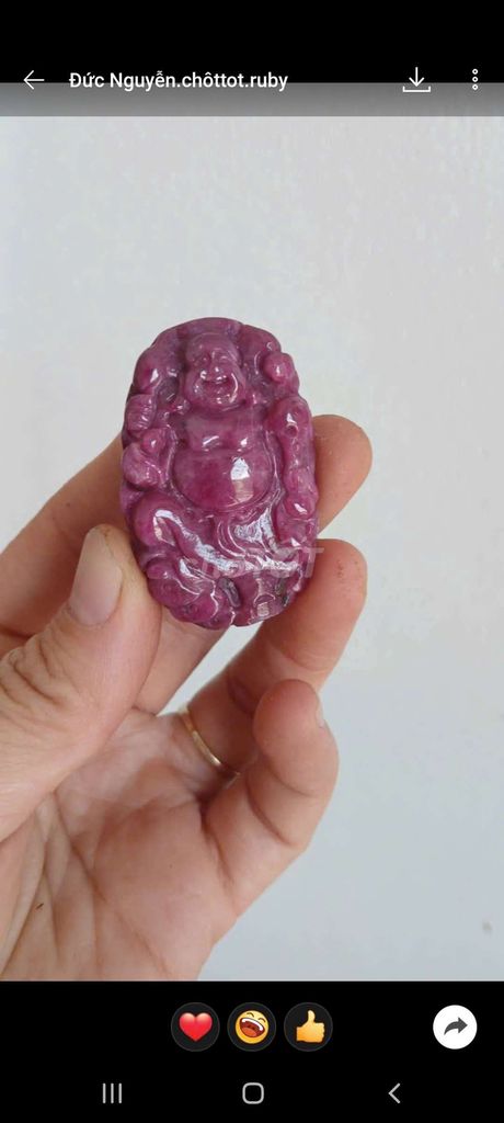 Mặt dây chuyền phật di lạc  bằng đá ruby