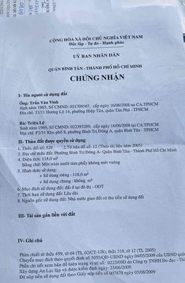 363/21/44/10 Bình Trị Đông. Mua bán nhà ở tại Quận Bình Tân Tp Hồ Chí Minh được đăng bởi Thái