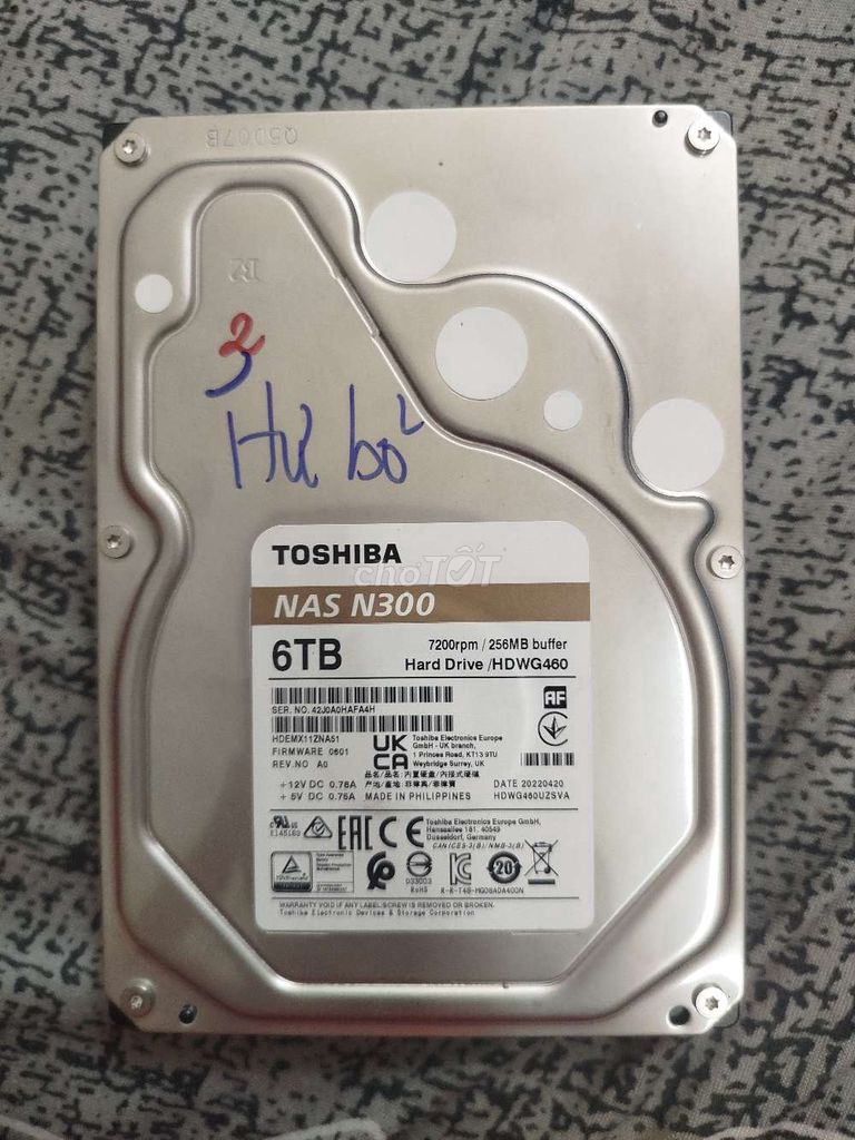 Ổ cứng Toshiba N300 NAS 6TB 7200 RPM 256MB Hỏng. Mua bán Linh kiện (RAM, Card...) tại Quận Cái Răng Cần Thơ được đăng bởi Thien Thien hình 1