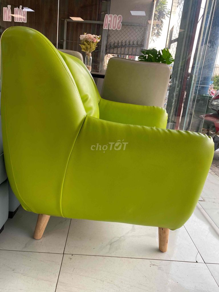 Ghế sofa đơn Da Xanh lá Đã sử dụng. Mua bán Bàn ghế tại Thành phố Dĩ An Bình Dương được đăng bởi Tăng kim hình 1