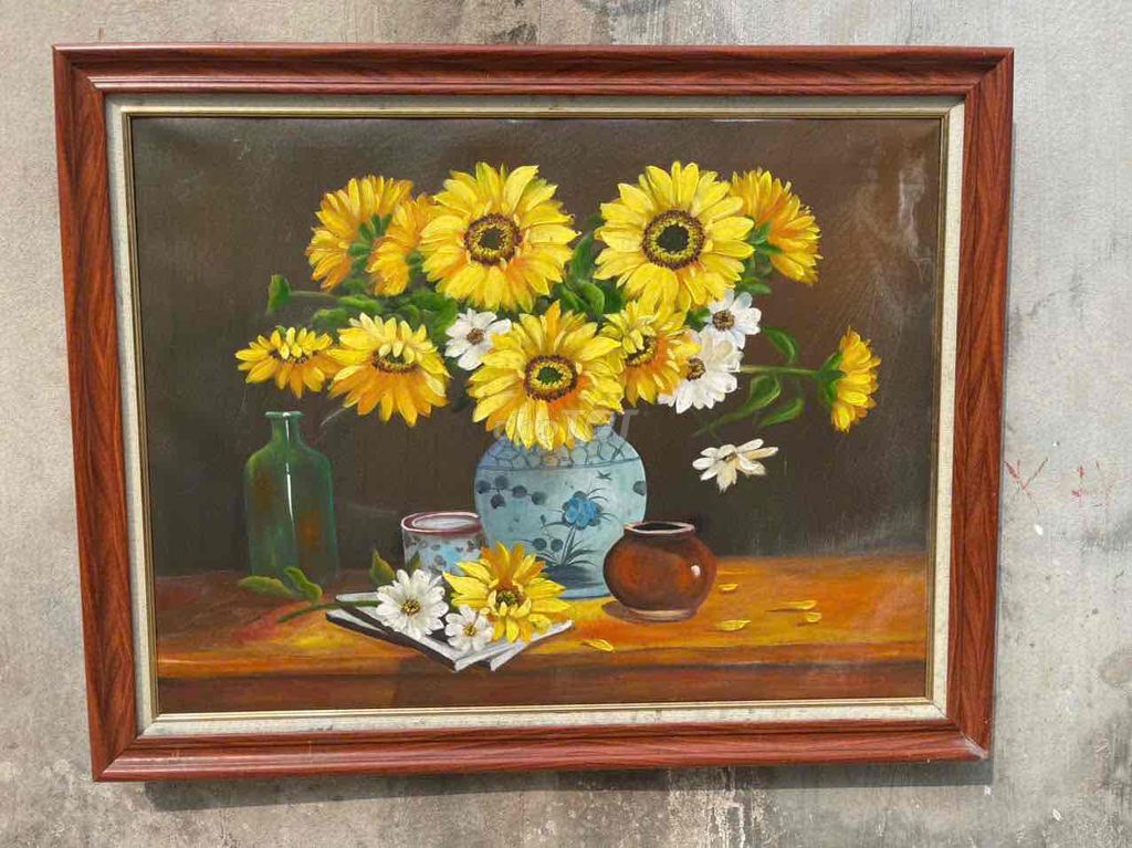 Tranh sơn dầu cũ: Sắc Hoa - 71 x 91 cm. Mua bán Đồ sưu tầm, đồ cổ tại Quận Hoàng Mai Hà Nội được đăng bởi Nam Đồ Xưa hình 1