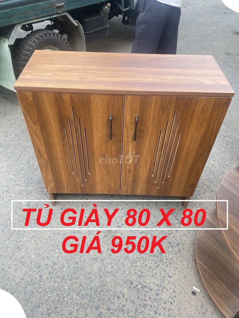 TỦ GIÀY 80 X 80 TỪ VÁN MDF NÂU ĐỎ VÂN GỖ DÀY 17MM