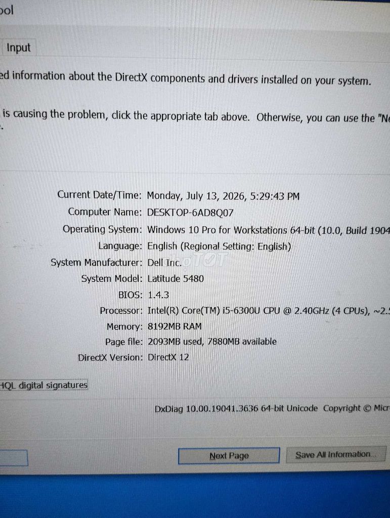 Dell Latitude 5480 i5 8GB/258GB Windows 10 Pro. Mua bán Laptop tại Huyện Nam Đàn Nghệ An được đăng bởi Hoan Tran hình 1