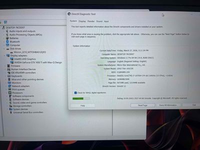 MSI GF63 Thin 10SCSR i7 16GB/SSD 512