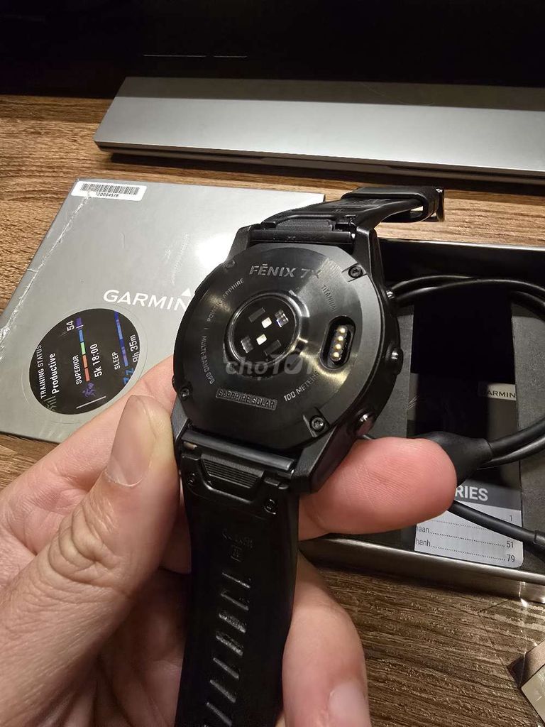 Garmin Fenix 7X Sapphire Solar Full Box Thái Lan