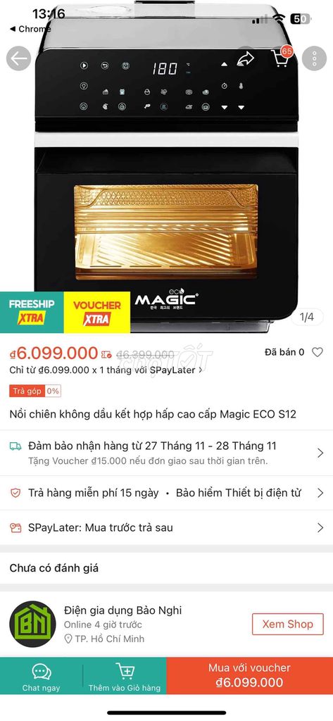 nồi chiên k dầu magic eco s12