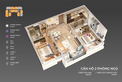 Chuyển nhượng căn hộ 2PN dự án The Sang Residence Đà Nẵng